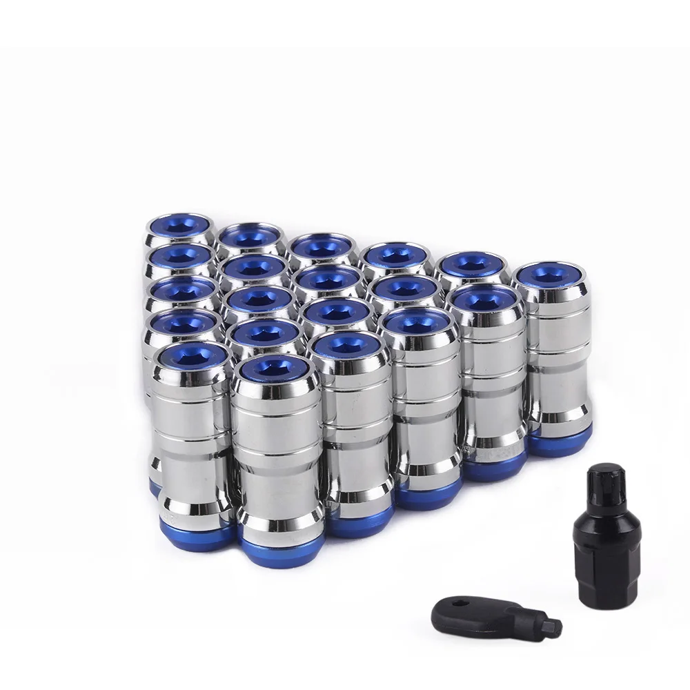 Kit tuercas bloqueo Volk Racing M12x1.25-M12x1.5 azul Fórmula Heptagon - imagen 4