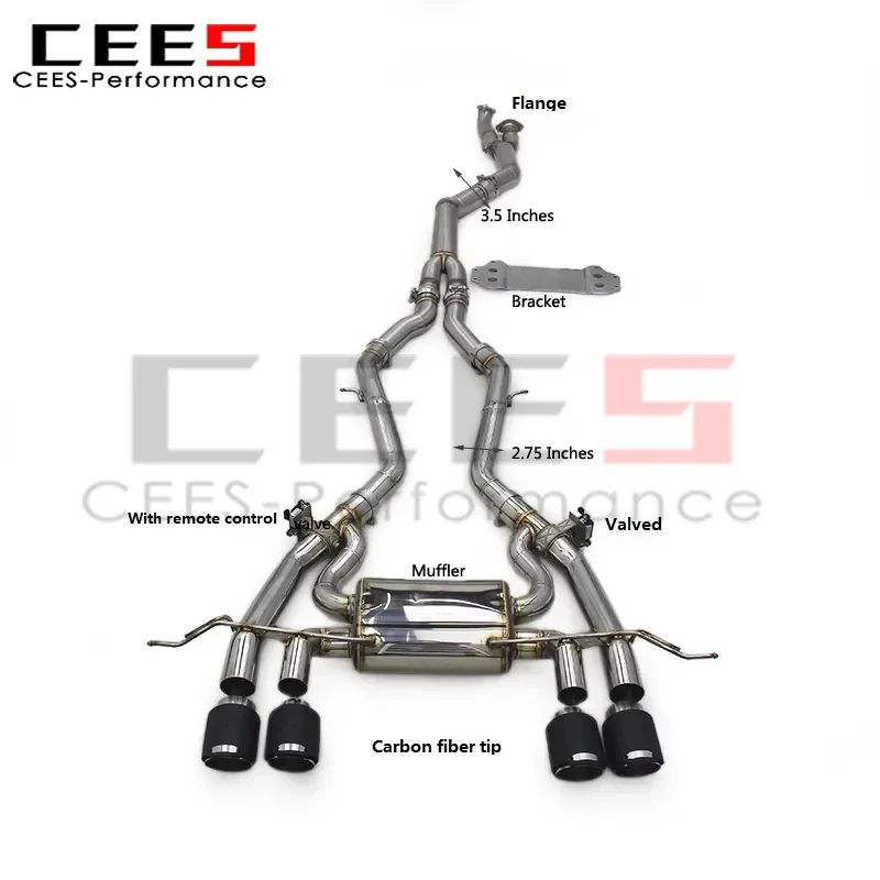 Cees Escape Catback BMW M3/M4 G80/G82 con puntas de carbono - imagen 2
