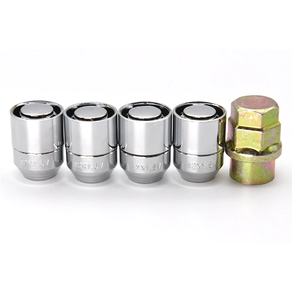 Tuercas antirrobo M12x1,5 cromadas para Toyota, Honda y Acura - imagen 3