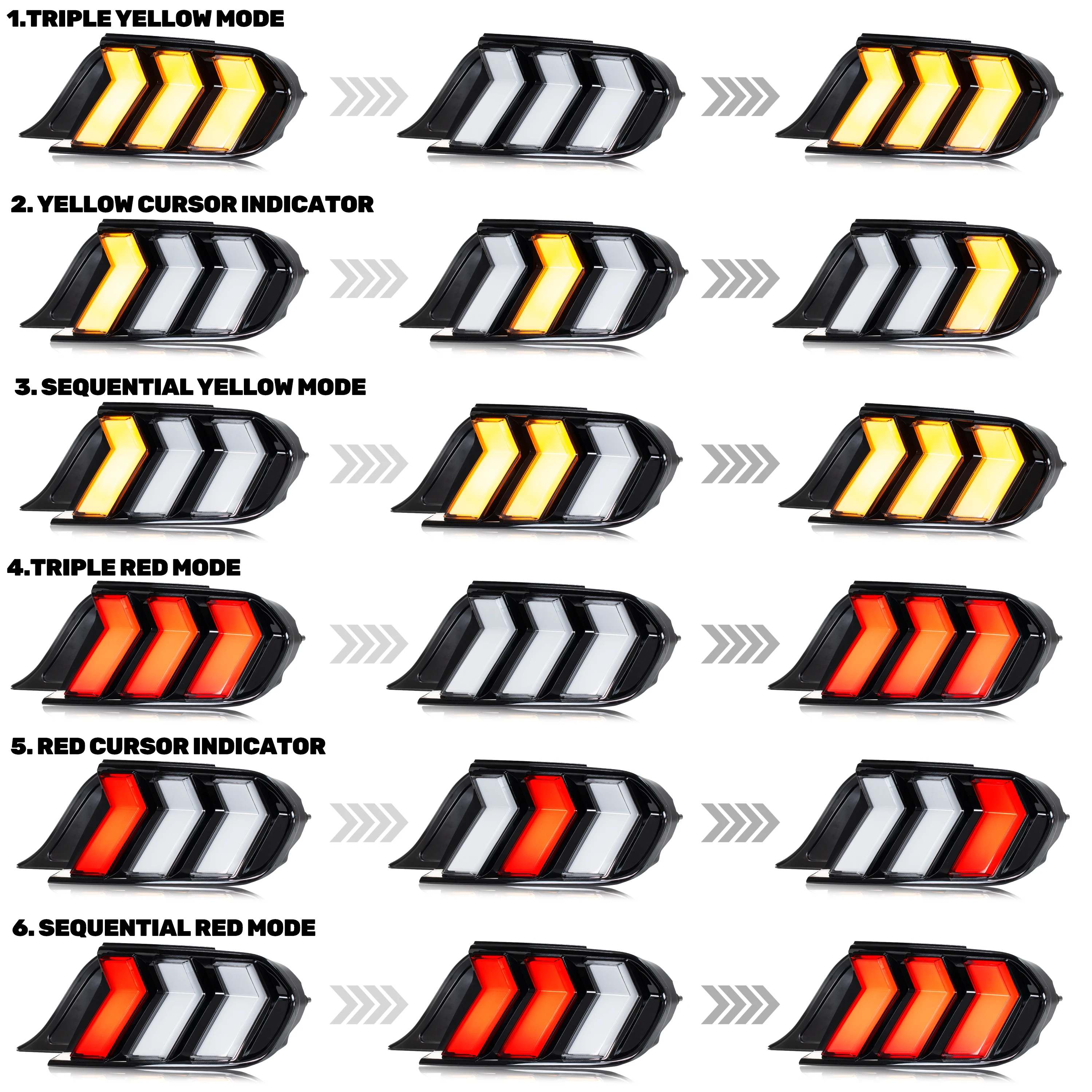 Luces traseras LED RGB para Ford Mustang S550 2015-2023 luces traseras de señal de giro secuencial de animación dinámica - imagen 2
