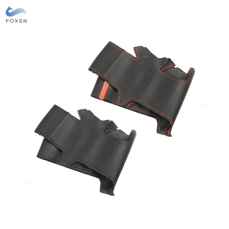 Funda volante cuero perforado negro Volvo S80 XC70 V70 cosida mano - imagen 3
