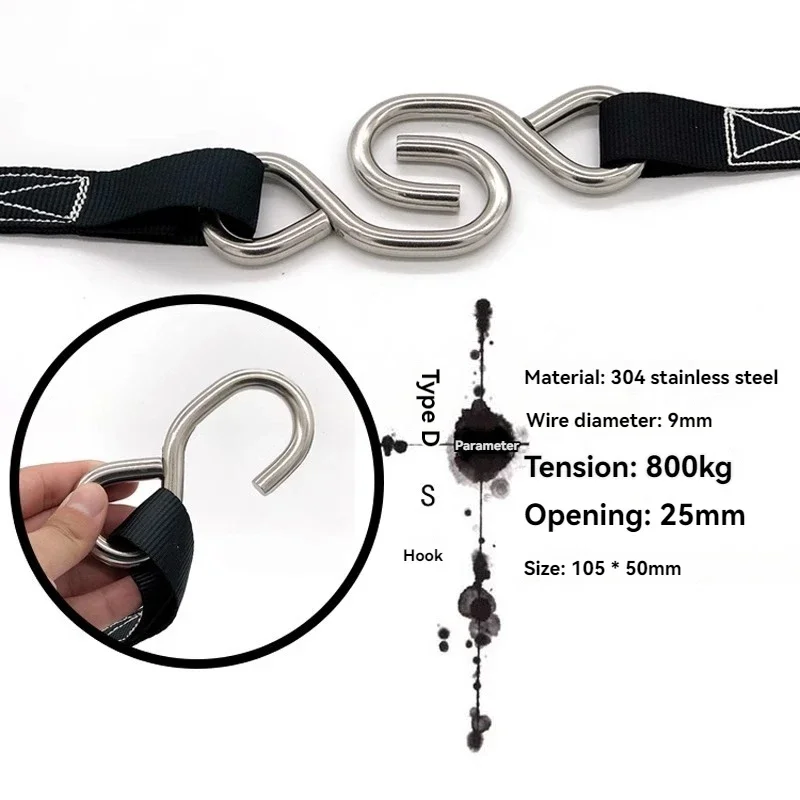 Tensor de trinquete inoxidable 304 para portaequipajes, doble gancho - imagen 3