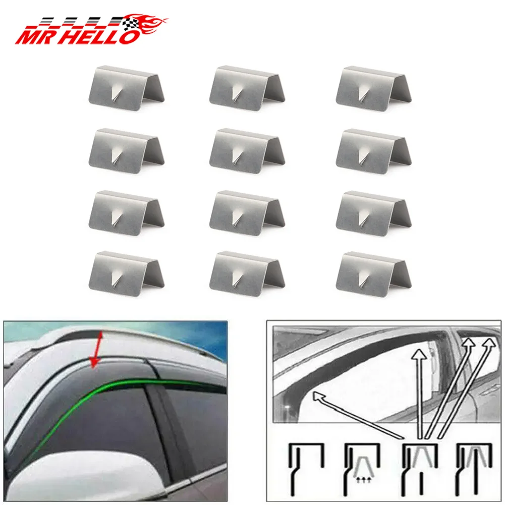 Deflector de viento y lluvia BMW clips acero inoxidable Universal