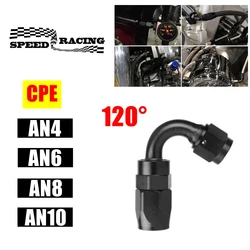Racor giratorio 120° AN4/6/8/10 para combustible NPT aluminio negro