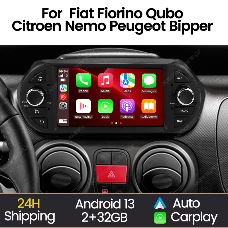 Radio Android 13 para Fiat Fiorino Qubo con CarPlay y GPS