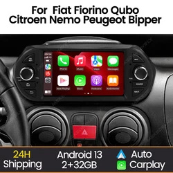 Radio Android 13 para Fiat Fiorino Qubo con CarPlay y GPS