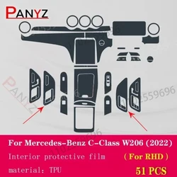 Protector consola TPU Mercedes-Benz Clase C W206 2022 antiarañazos