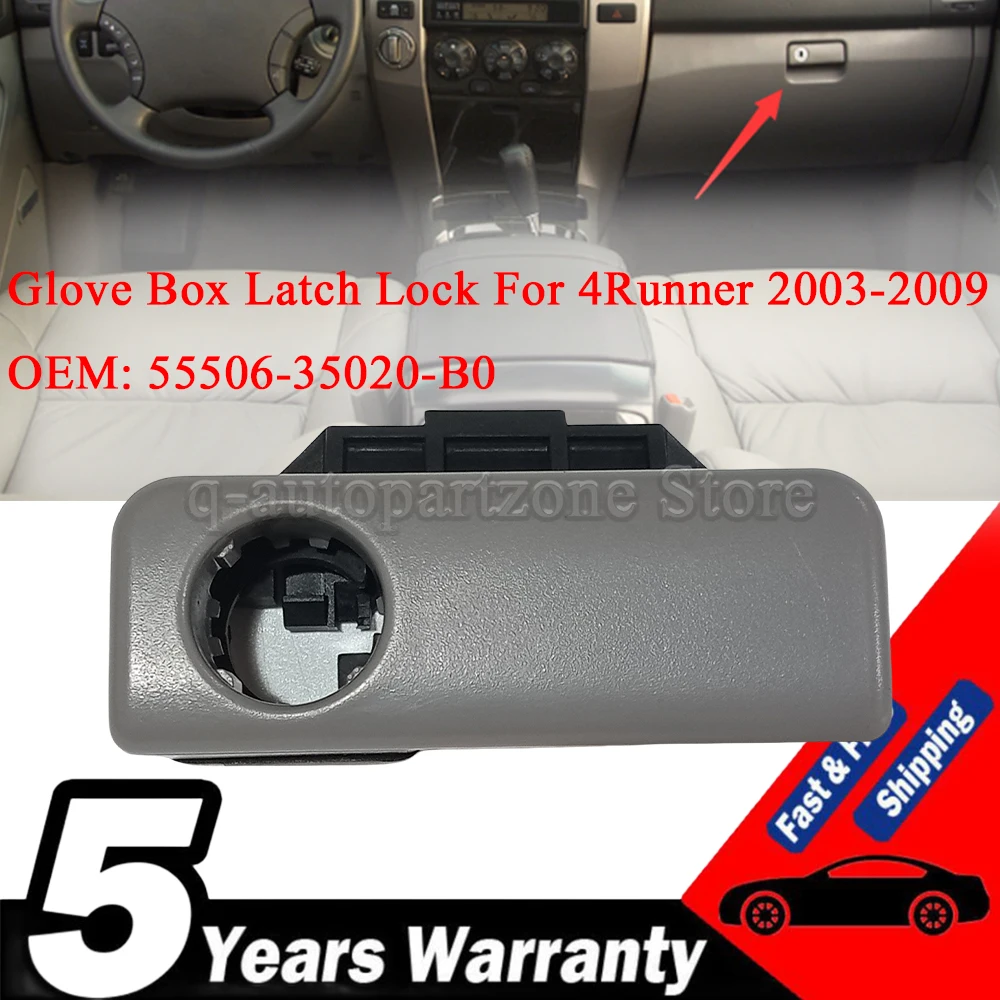 Pestillo para guantera de coche, accesorio para TOYOTA 2003-2009 4runner, color Beige/gris, 5550635020E0 5550635020B0 55506-35020-E0 55506-35020-B0