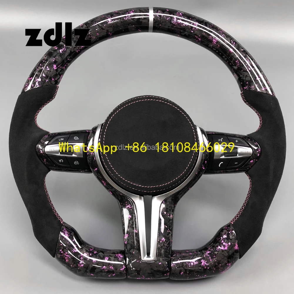 Volante fibra de carbono forjado rosa – BMW E60 E65 F32 F35 F44 G20