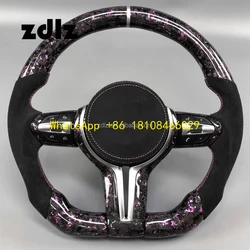 Volante fibra de carbono forjado rosa BMW E60/E65