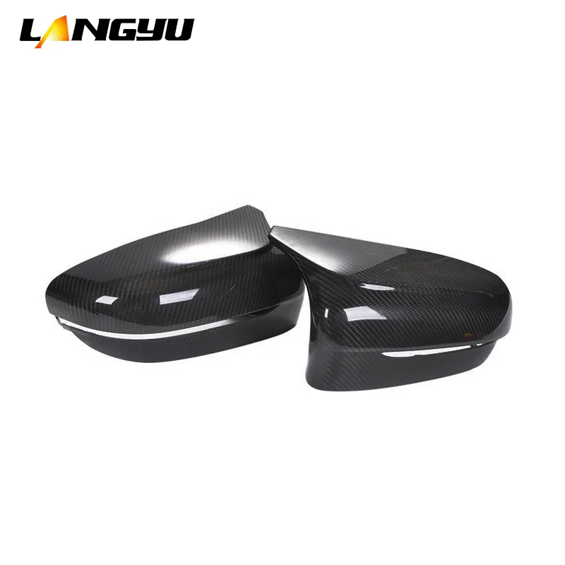 Accesorios exteriores cubiertas de espejo retrovisor lateral de sarga 3K F90 para BMW M5 F90 cubierta de espejo de fibra de carbono seca - imagen 4