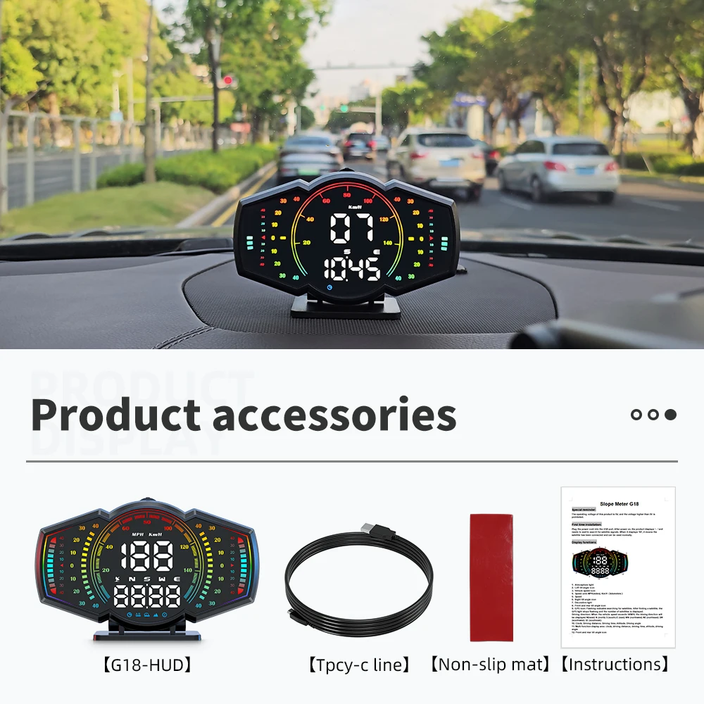 Velocímetro GPS G18 para coche con alertas de velocidad y fatiga - imagen 3