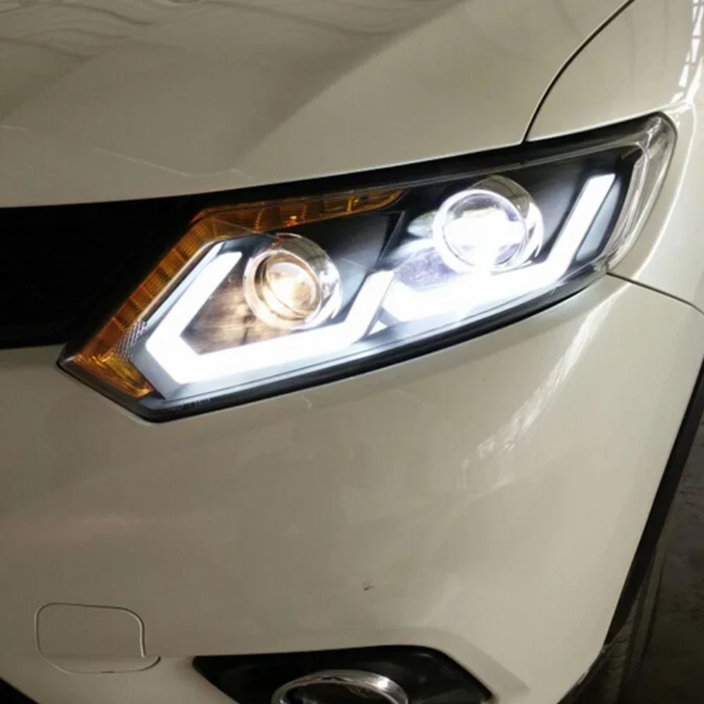 Faros delanteros LED Nissan X-Trail 2014-2016, doble U proyector