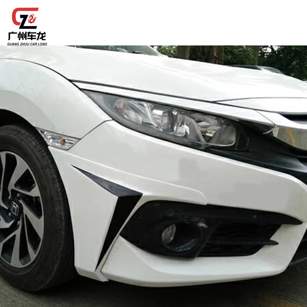 Para Honda Civic 2016-2017 esquina delantera esquina trasera dos estilos falda lateral Material ABS modificar directo de fábrica kit de carrocería de coche - imagen 5
