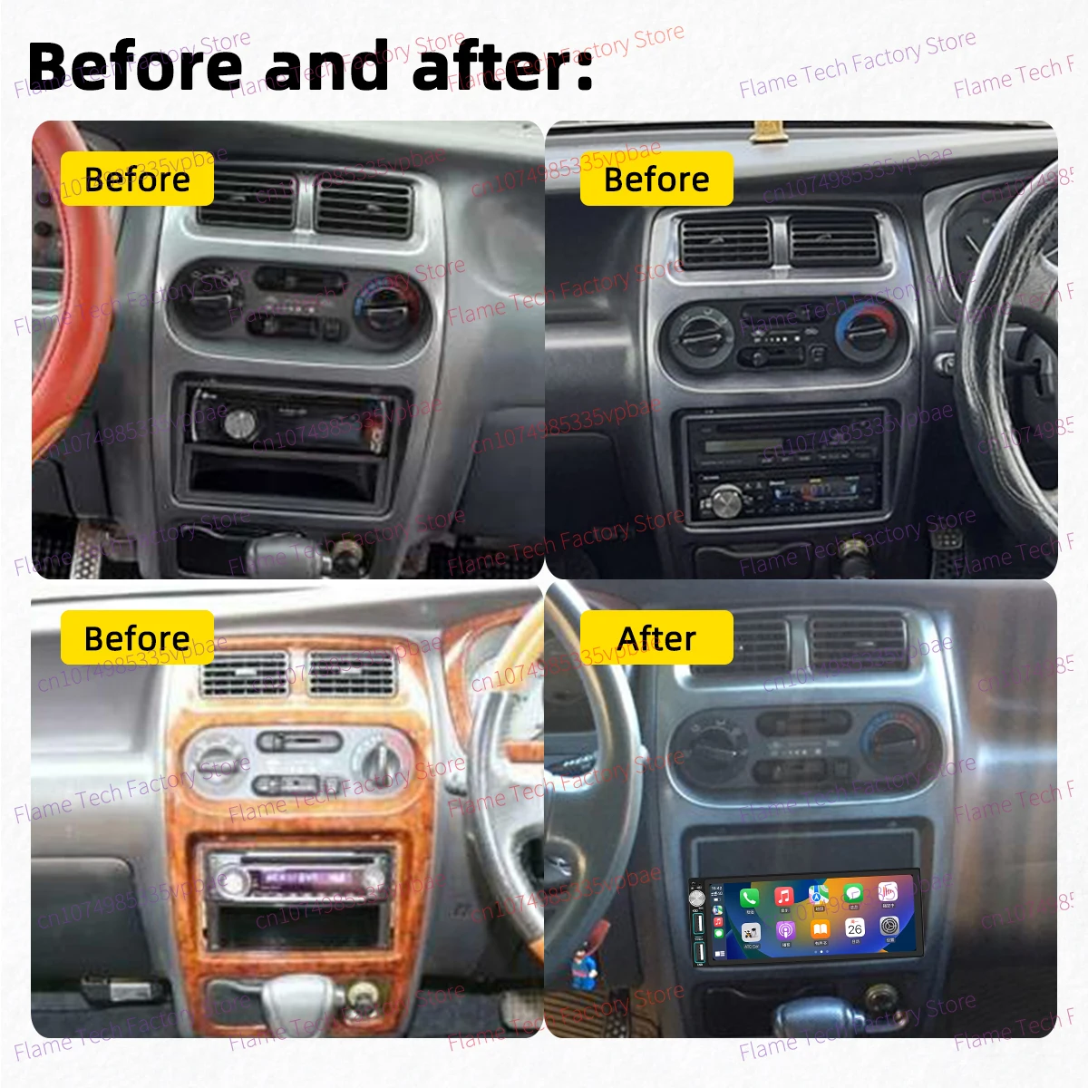 Autoradio CarPlay inalámbrico para Toyota Duet 1998-2004 - imagen 2
