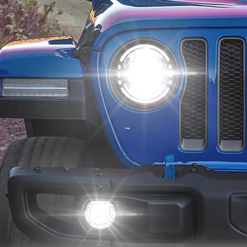 Faros LED con lente proyectora para Jeep Wrangler 2018-2024