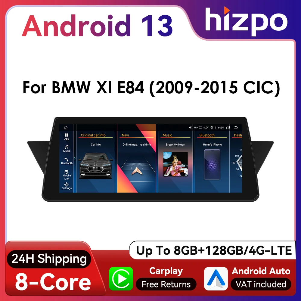 Hizpo Radio Android Auto 10,25” para BMW X1 E84/F48