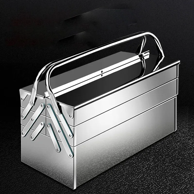 Caja herramientas acero inoxidable profesional – doble asa lateral taller - imagen 4