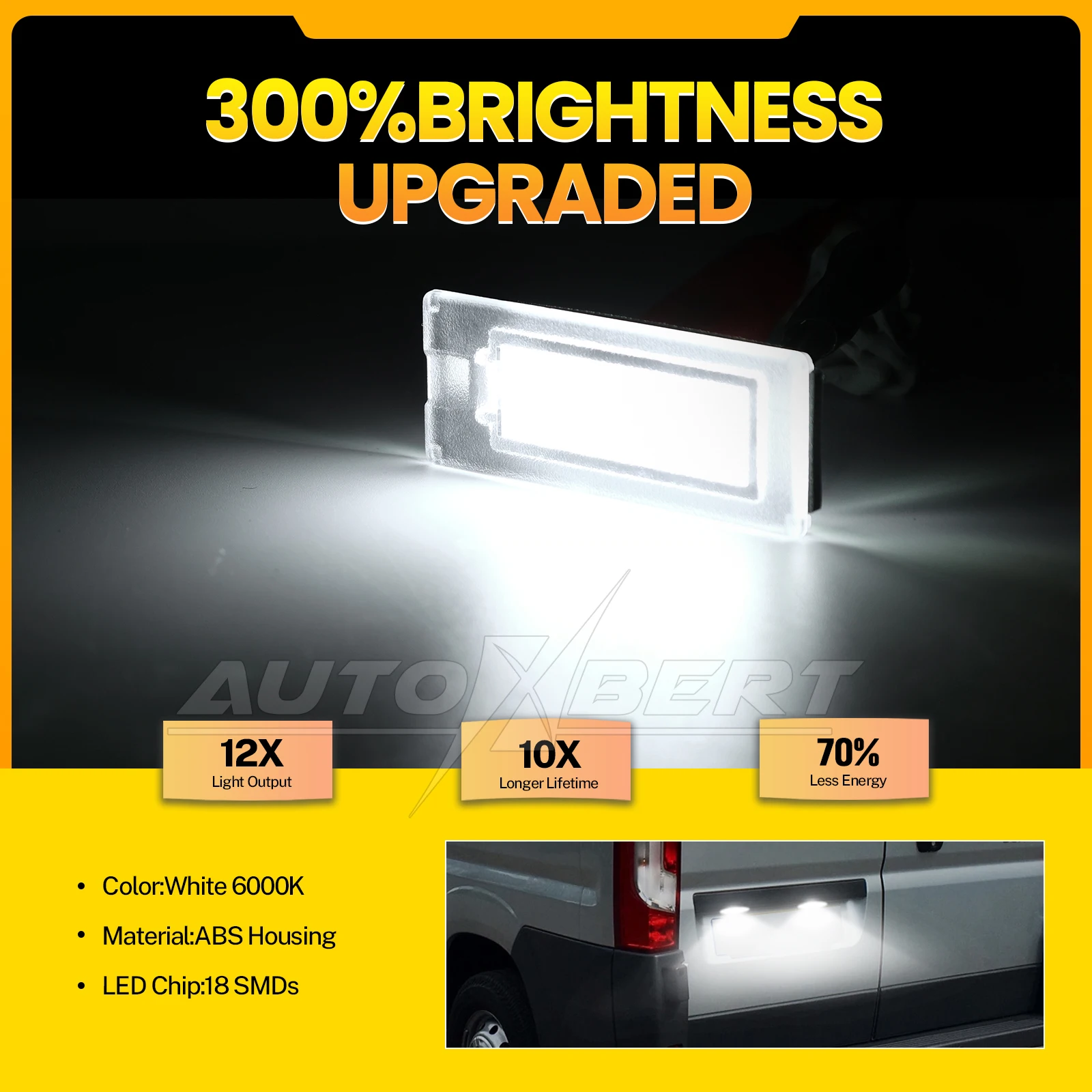 Luz matrícula LED Canbus sin errores – Fiat Ducato Citroën Jumper Peugeot Boxer 2006-2019 - imagen 3