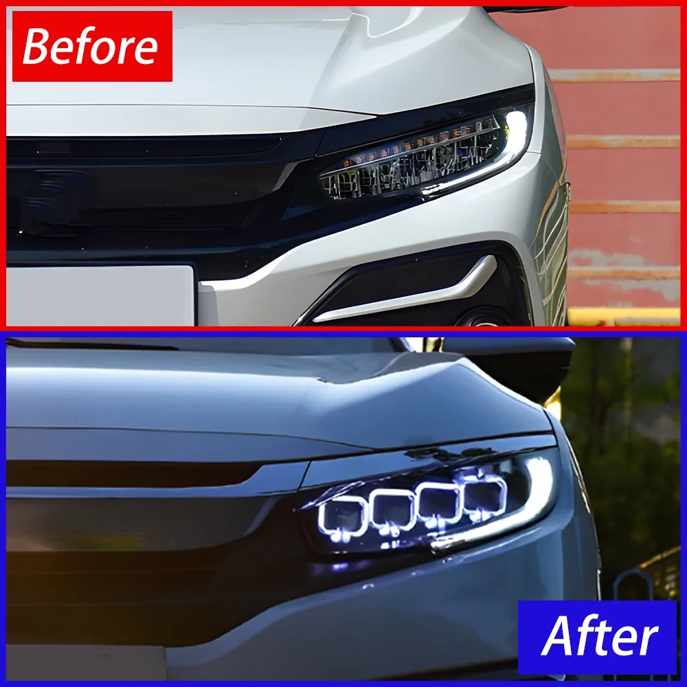 Conjunto faros LED Honda Civic X 10ª 2016-2021, estilo Bugatti - imagen 5