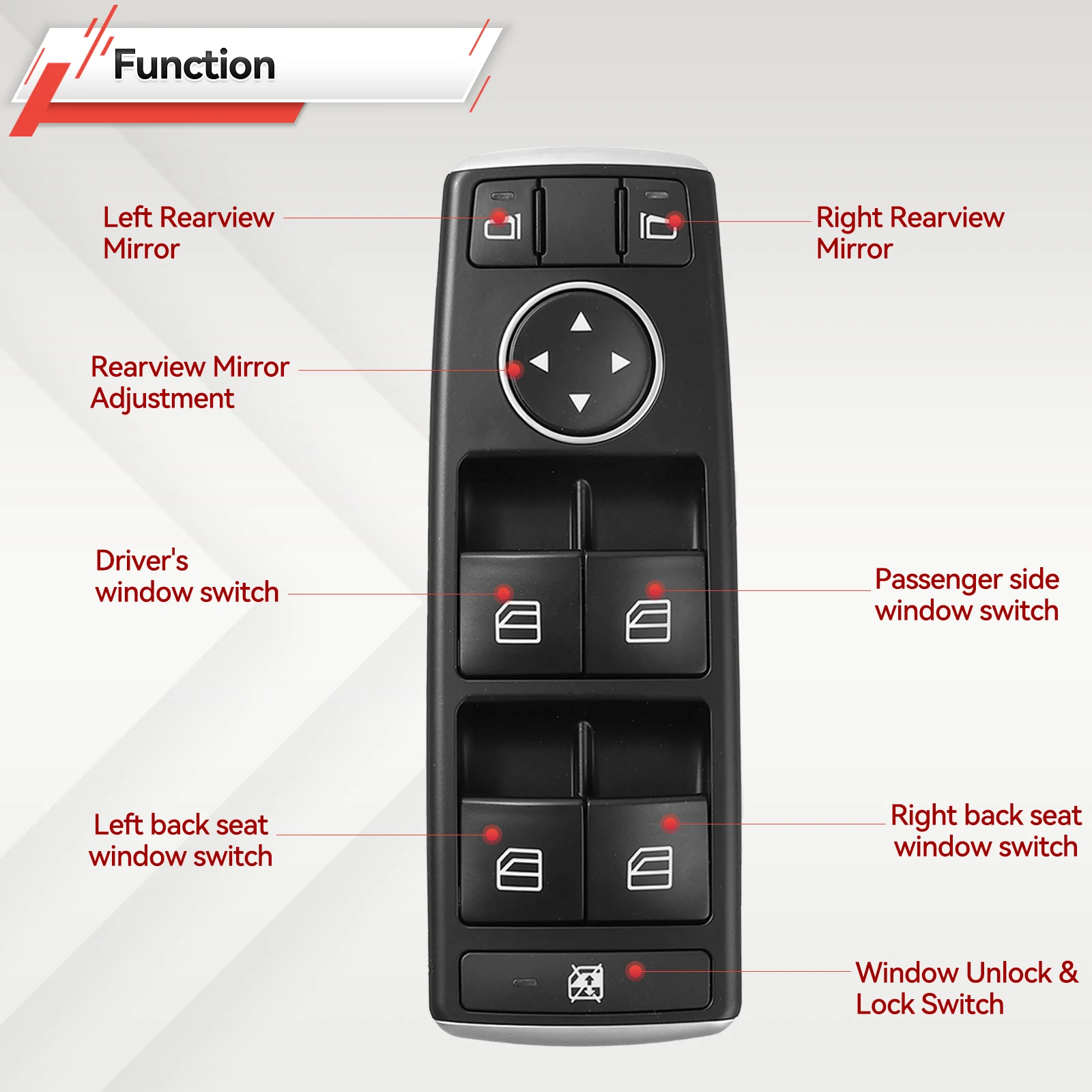 1669054300 Interruptor control ventana eléctrica principal MB CLA - imagen 5