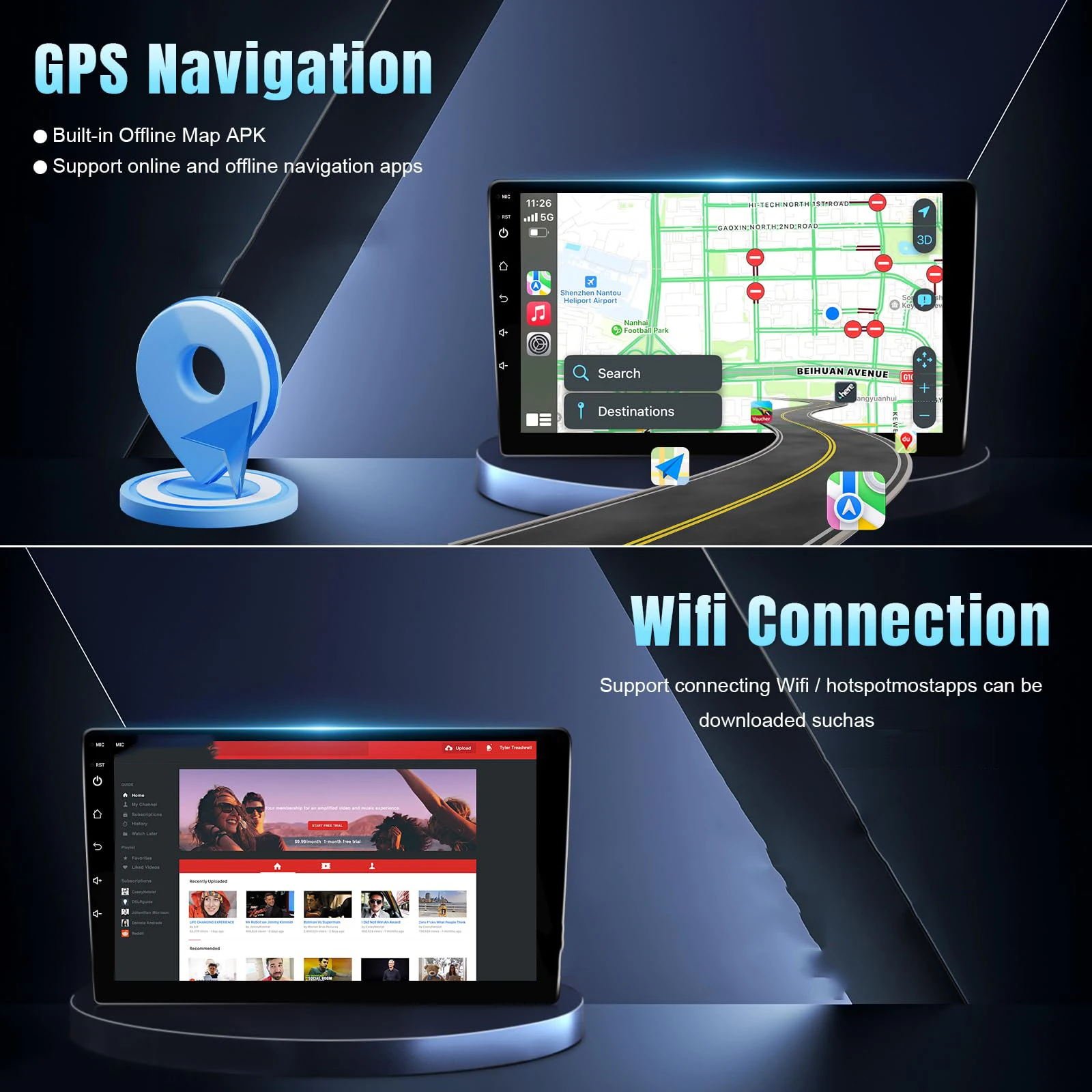 Radio pantalla táctil 9" IPS CarPlay y Android – Toyota RAV4 2006-2012 - imagen 4