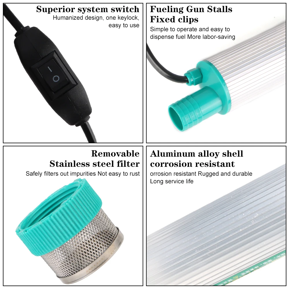 Bomba eléctrica de trasvase universal 12V para diésel, aceite y agua - imagen 3