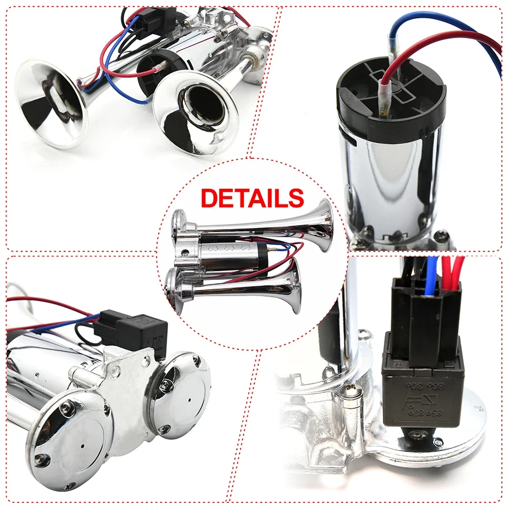 Bocina eléctrica de trompetas 12 V para coche y SUV, 150 dB