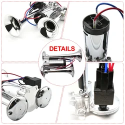 Bocina eléctrica de trompetas 12 V para coche y SUV, 150 dB
