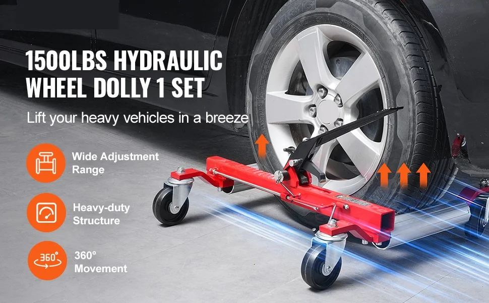 Rueda Dolly universal 1500 lbs para mover vehículos de hasta 1500 libras