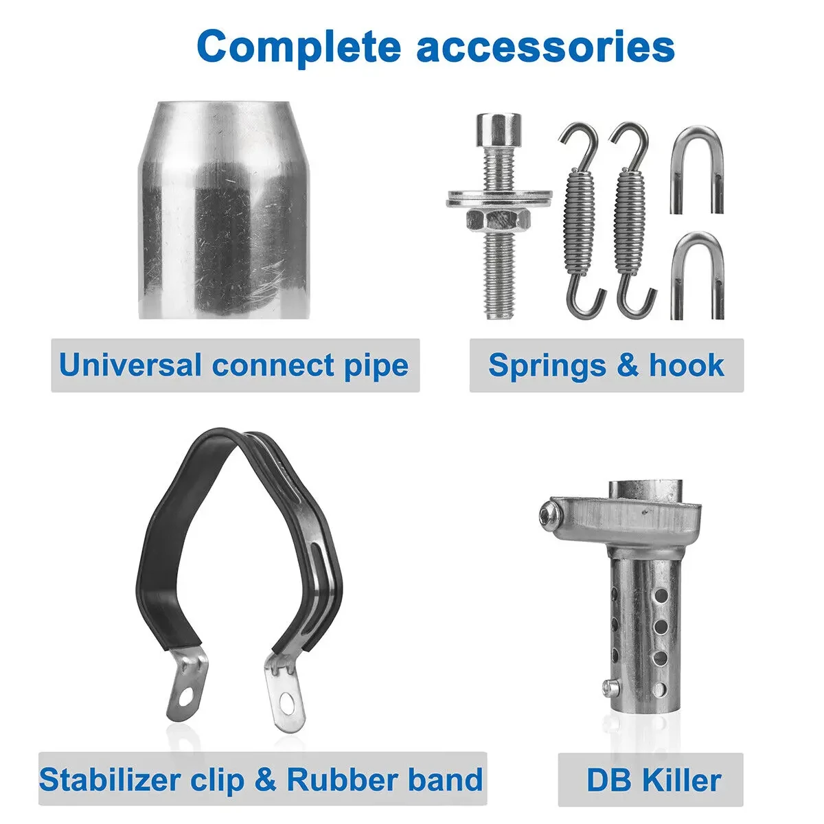 Tubo escape universal motocicleta acero inoxidable 51 mm con Db Killer - imagen 5