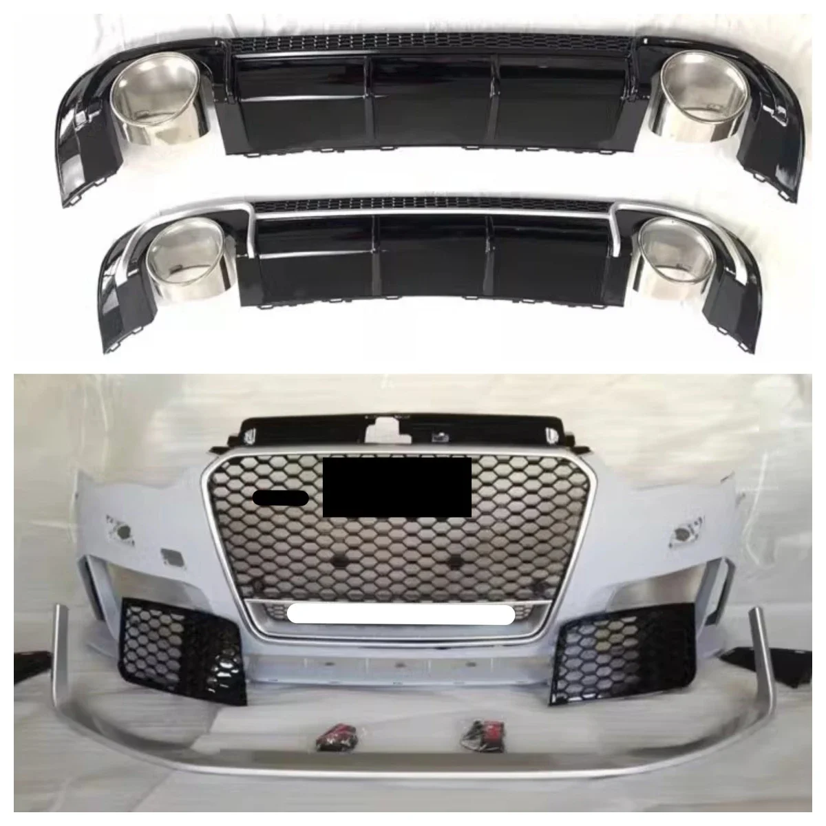 Kit de carrocería parachoques delantero y labio trasero Audi RS3/A3 - imagen 3