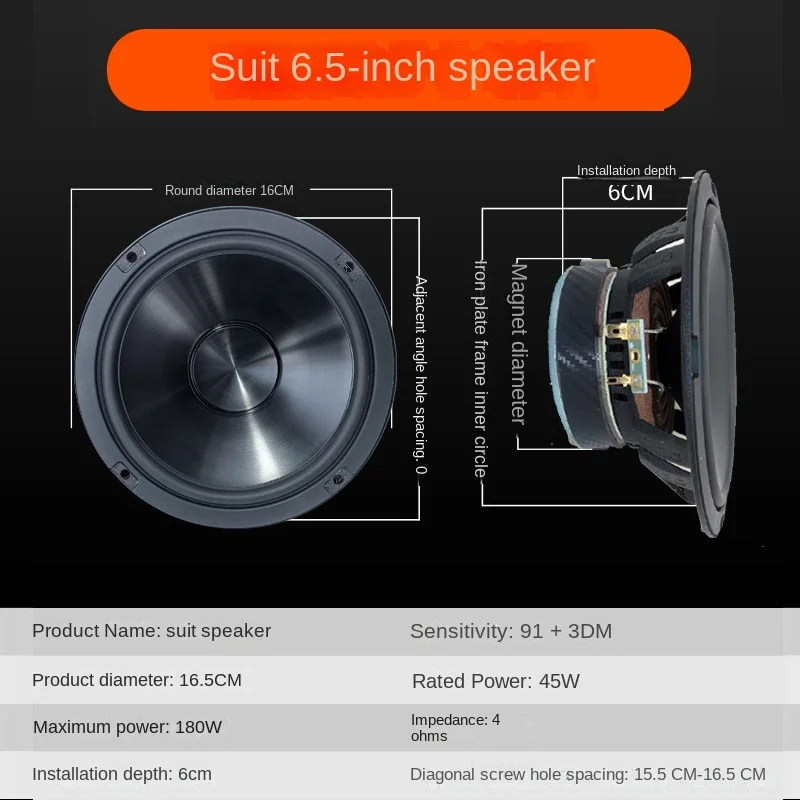 Altavoces coaxiales 6.5 pulgadas sonido potente para coche - imagen 4