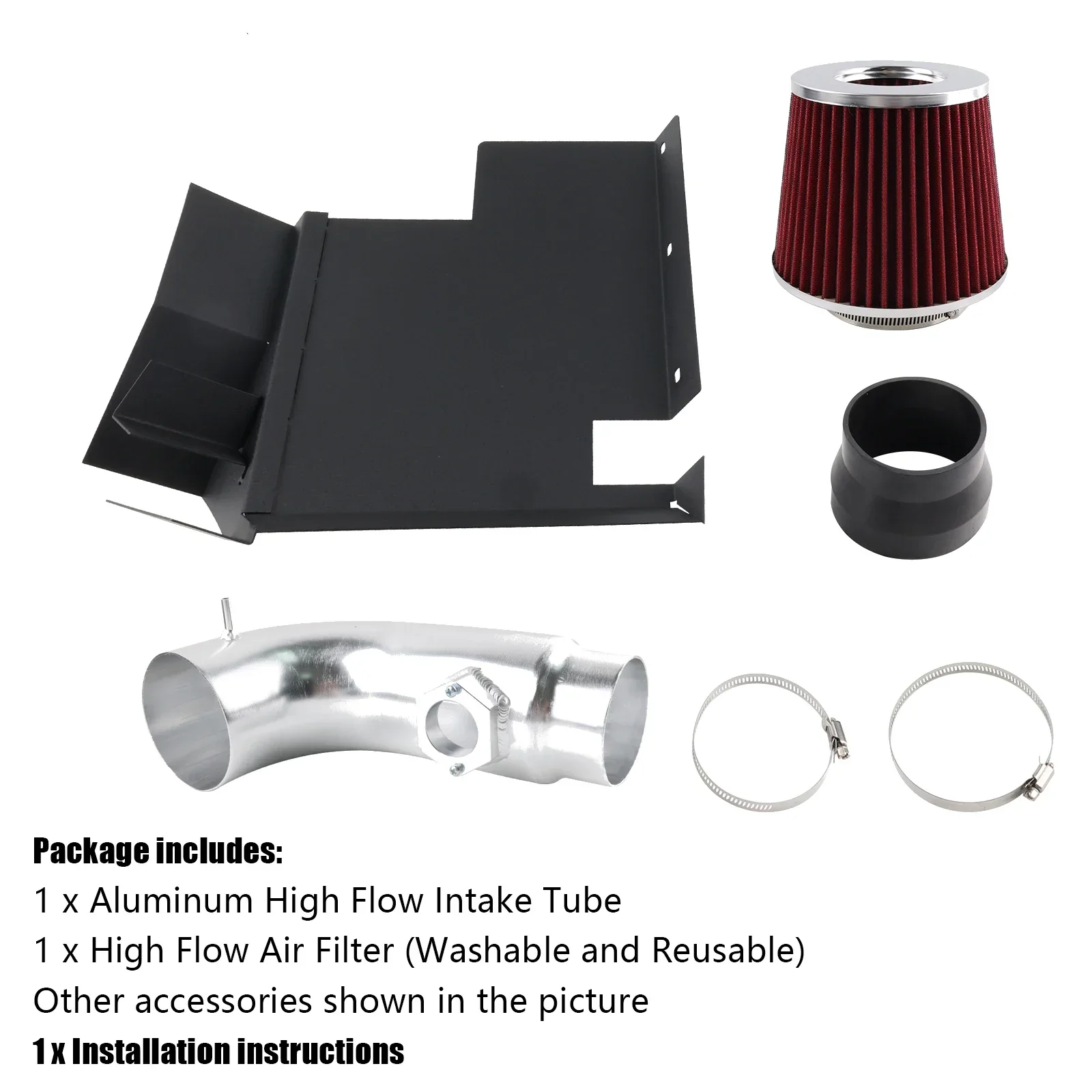 Kit de entrada de aire frío de alto flujo, filtro de protección térmica de aluminio para motor 2006 BMW 330i 3.0L 6cyl para 2007-2011 128i 328i 3.0L 6cyl - imagen 3