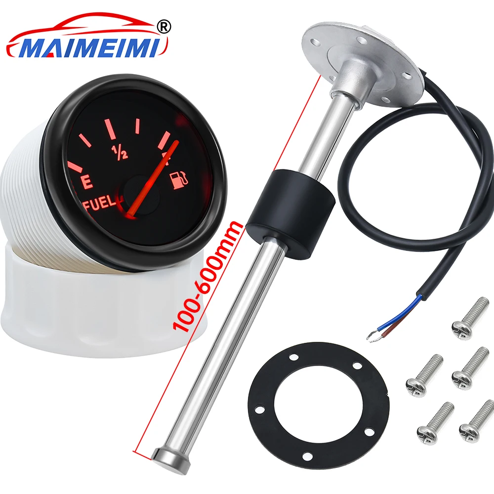 Indicador Nivel Combustible 52mm Rojo 0-190Ω – Universal Coche Barco Marino