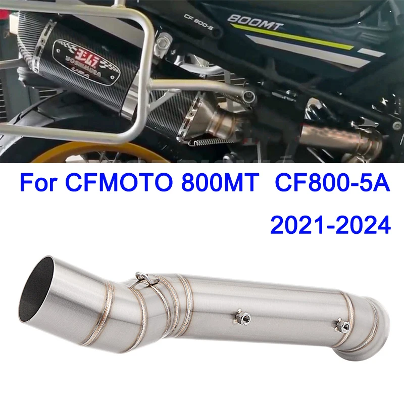Escape antideslizante para CFMOTO 800MT 800 mt CF800-5A 2021 2022 2023 2024 Escape de motocicleta Moto modificar tubo medio tubo de enlace
