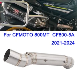Escape antideslizante para CFMOTO 800MT 800 mt CF800-5A 2021 2022 2023 2024 Escape de motocicleta Moto modificar tubo medio tubo de enlace