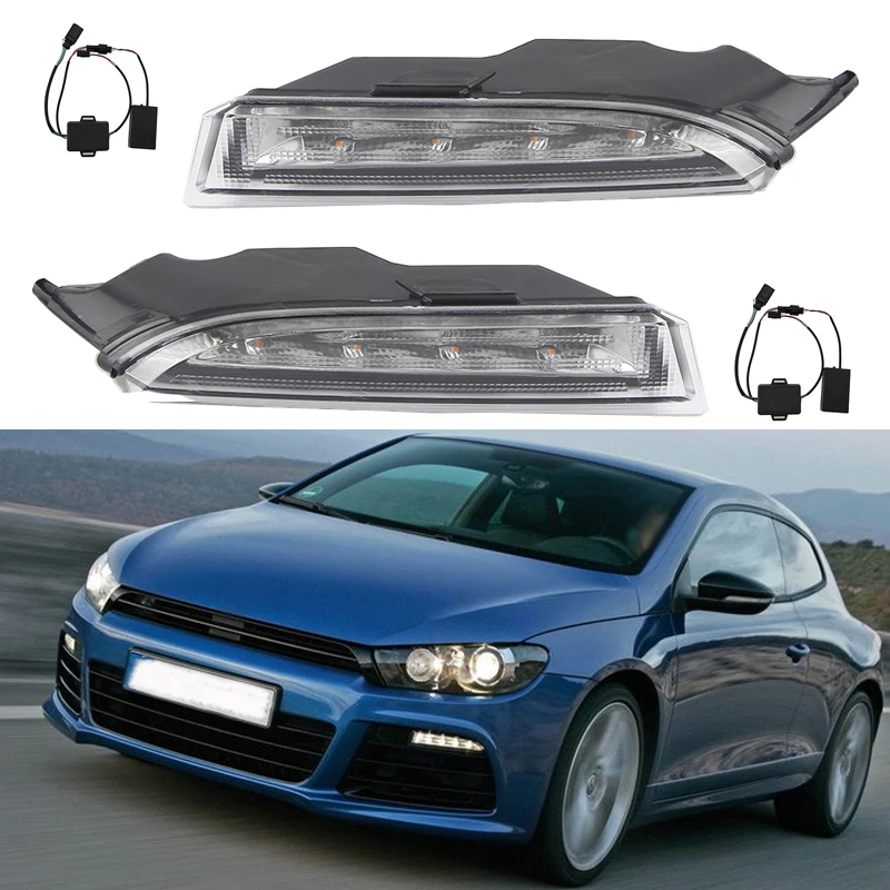 Luz diurna LED con intermitente amarillo para VW Scirocco R 2010-2016