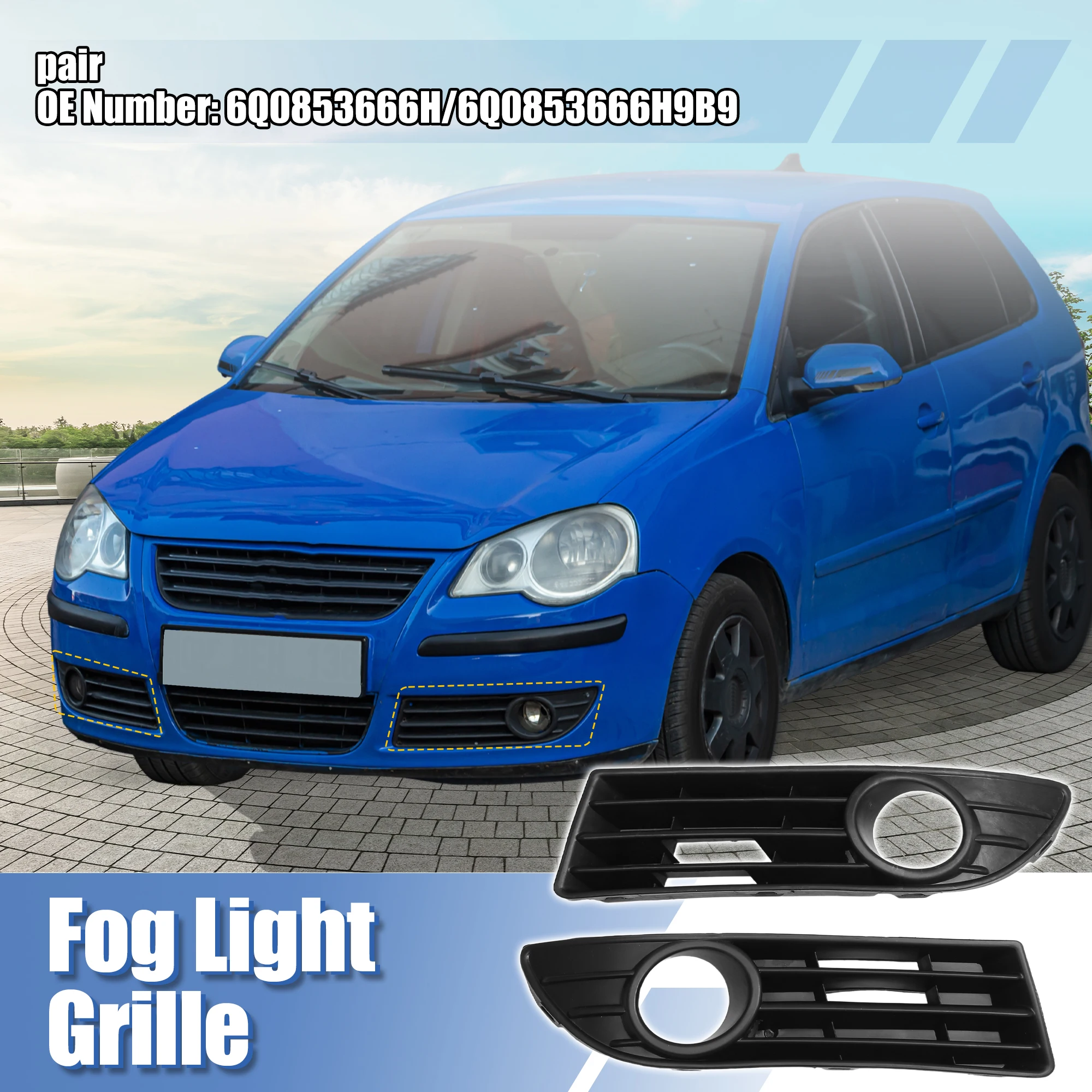 Rejillas antiniebla Autohaux para VW Polo 9N3 (2005-2009)