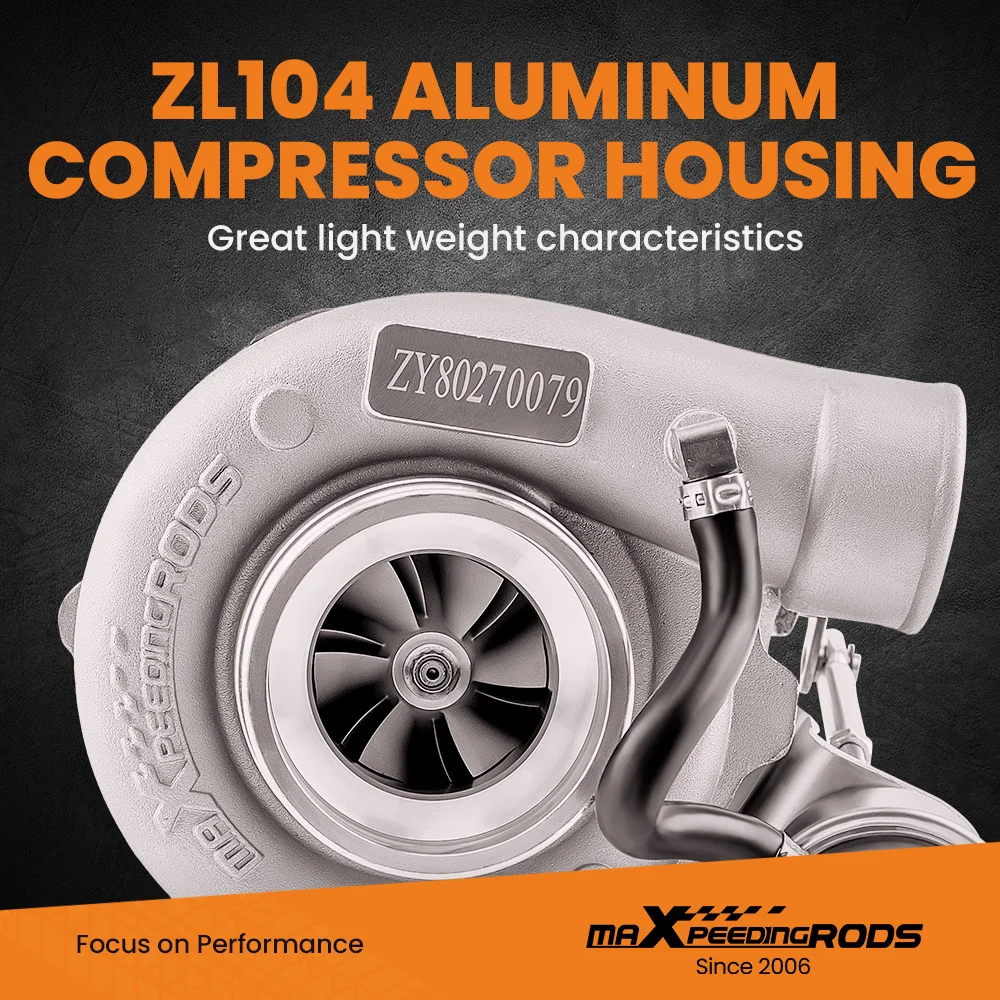 Turbocompresor maxpeedingrods GT2871 para motor 1.8L-3.0L A/R 0,6 turbina A/R 0,64 refrigerado por agua - imagen 4