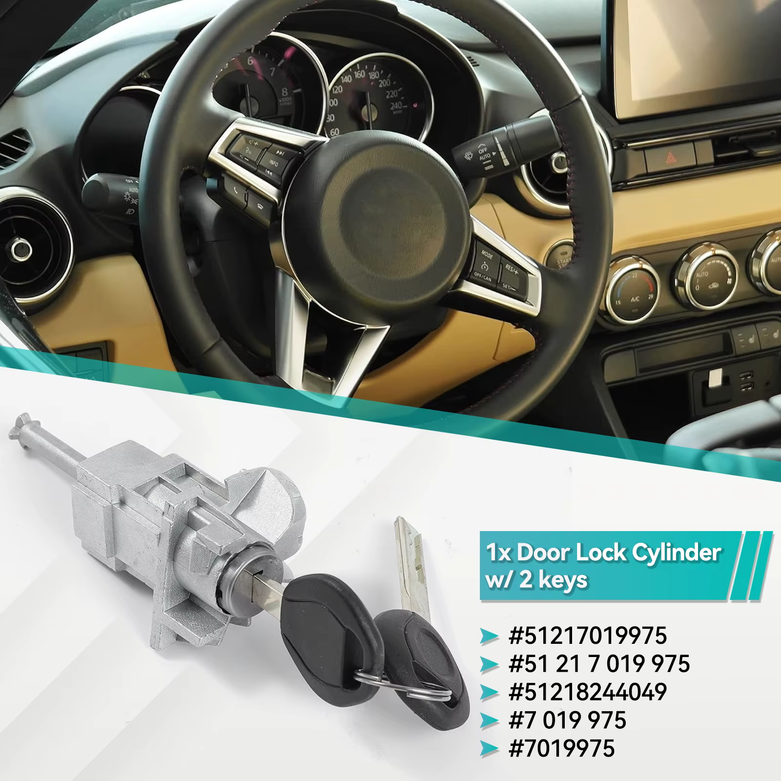 Cilindro cerradura puerta BMW 51217019975 – Serie 3 E46 325i 325ci 325xi - imagen 2
