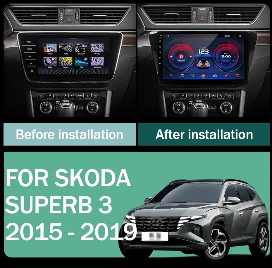 Radio con GPS para coche, reproductor con Android, 5G, Wifi, vídeo estéreo, Bluetooth, No 2DIN, DVD, para Skoda Superb 3, 2015 - 2019