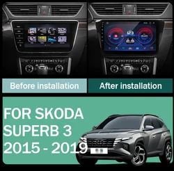 Radio con GPS para coche, reproductor con Android, 5G, Wifi, vídeo estéreo, Bluetooth, No 2DIN, DVD, para Skoda Superb 3, 2015 - 2019