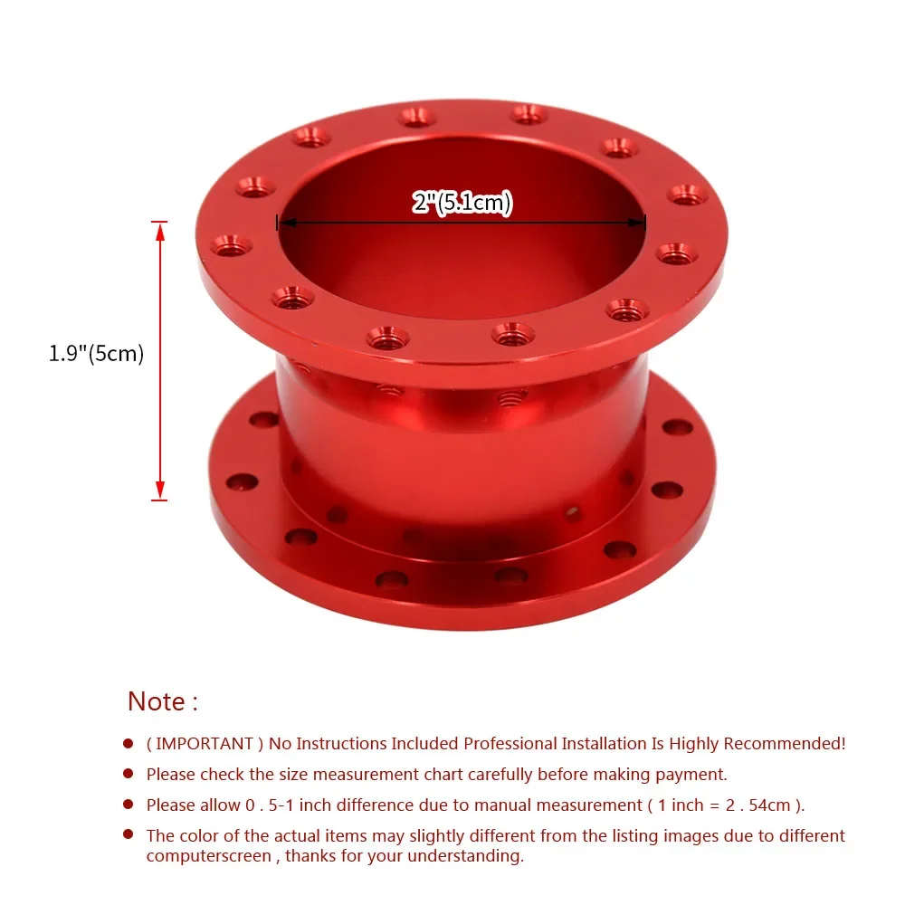 Kit Universal de jefe para volante de coche, almohadilla de elevación de tipo fijo de 12 orificios, placa adaptadora espaciadora de volante de coche de 5CM de aluminio - imagen 5