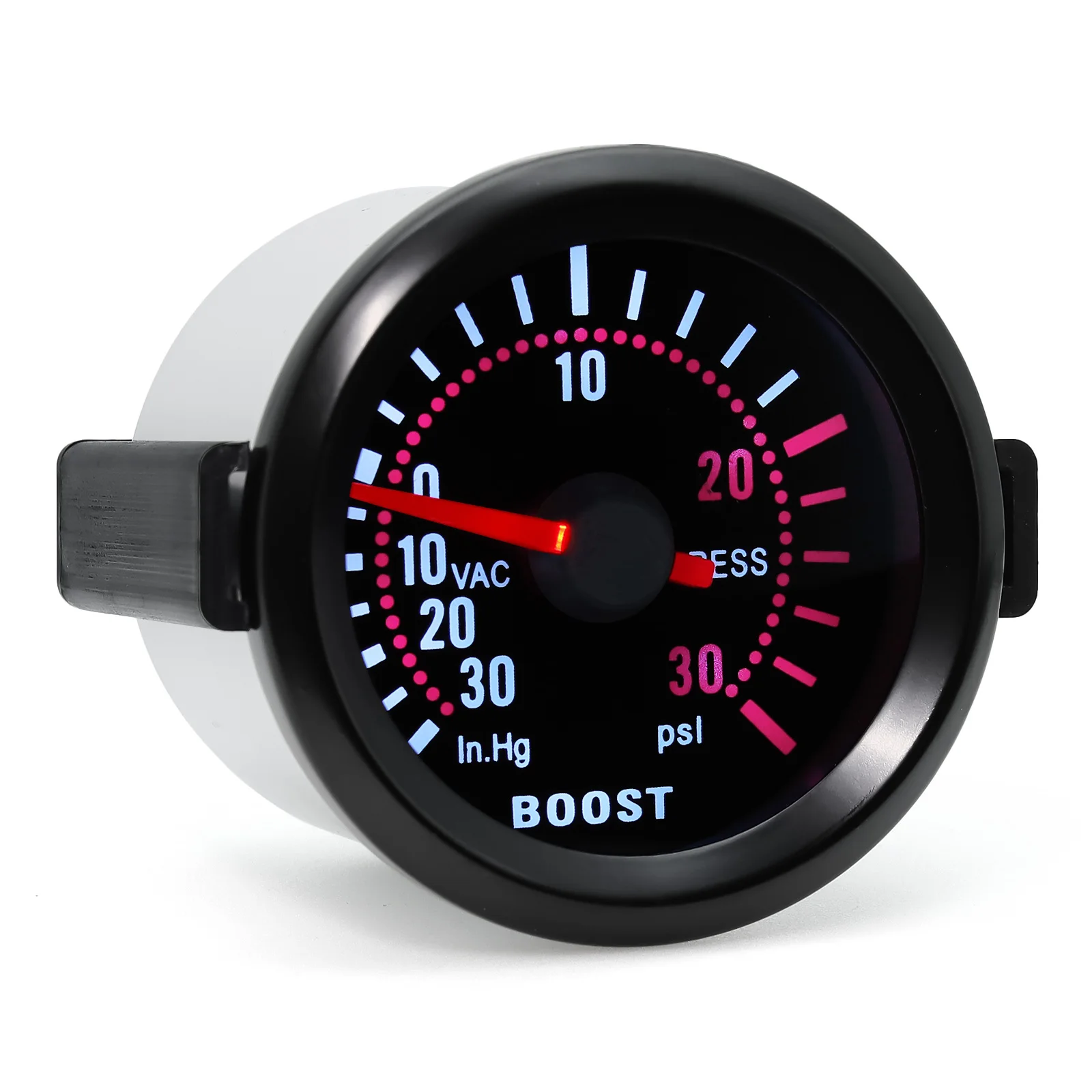 Manómetro presión turbo 52mm 2 bar lente ahumada LED blanco - imagen 5