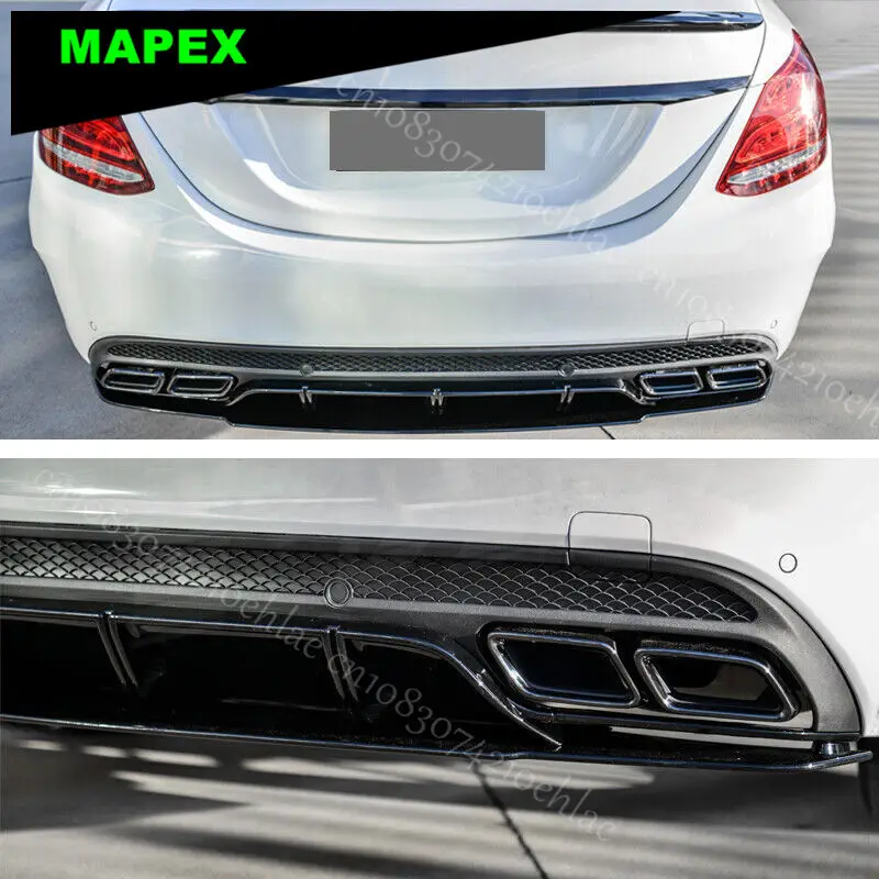 Protector de difusor trasero estilo C63 para Mercedes W205 AMG-Line - imagen 3
