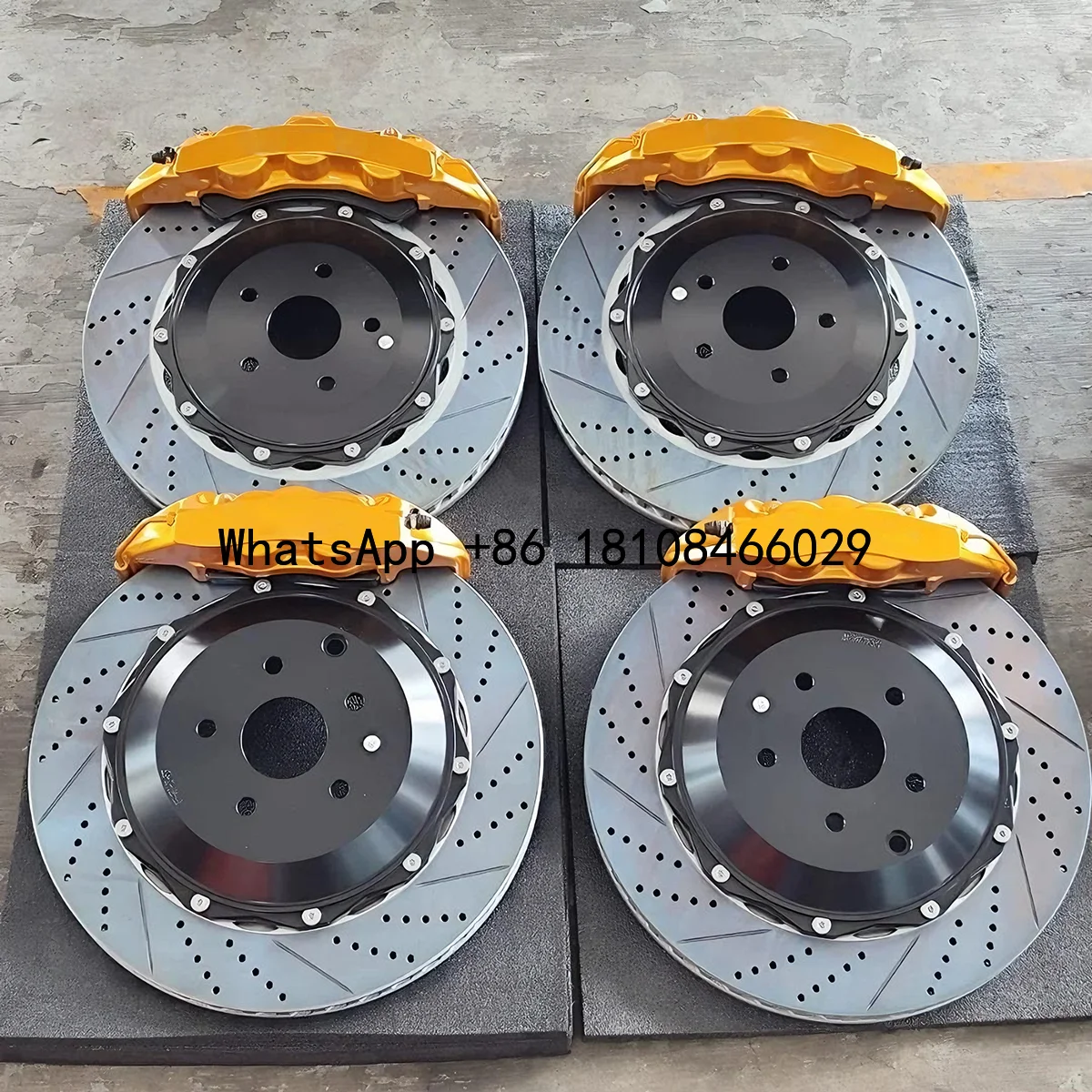 Sistema de frenos automático mejorado, pinza de freno delantera de 6 ollas, disco de frenos grandes traseros de 4 pistones, Kit dorado para ford Focus rs bmw M4 E90 335i