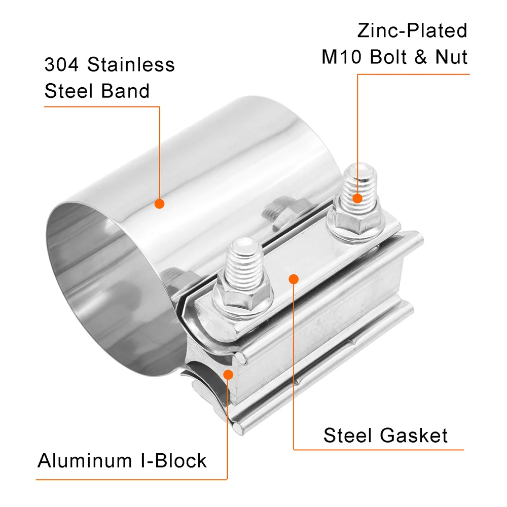 Abrazadera recta universal para tubo de escape de acero inoxidable 304 - imagen 3