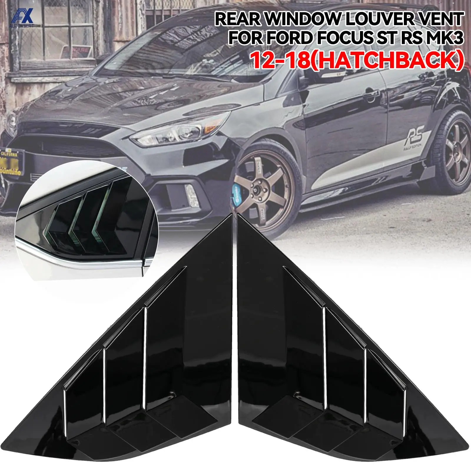 Persianas fibra carbono ventana trasera Ford Focus ST RS MK3 2012-18
