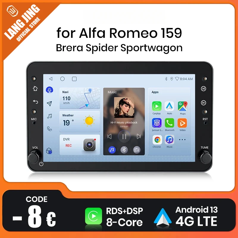 Radio Multimedia AWESAFE para Alfa Romeo 159, Brera y Spider